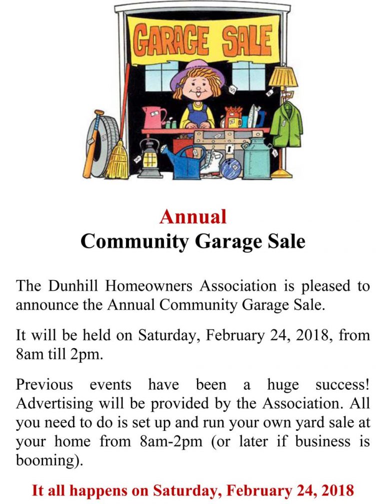 2018 Annual Community Garage Sale